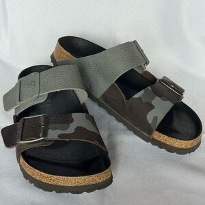Birkenstock Camouflage Sandals in Gray and Black
